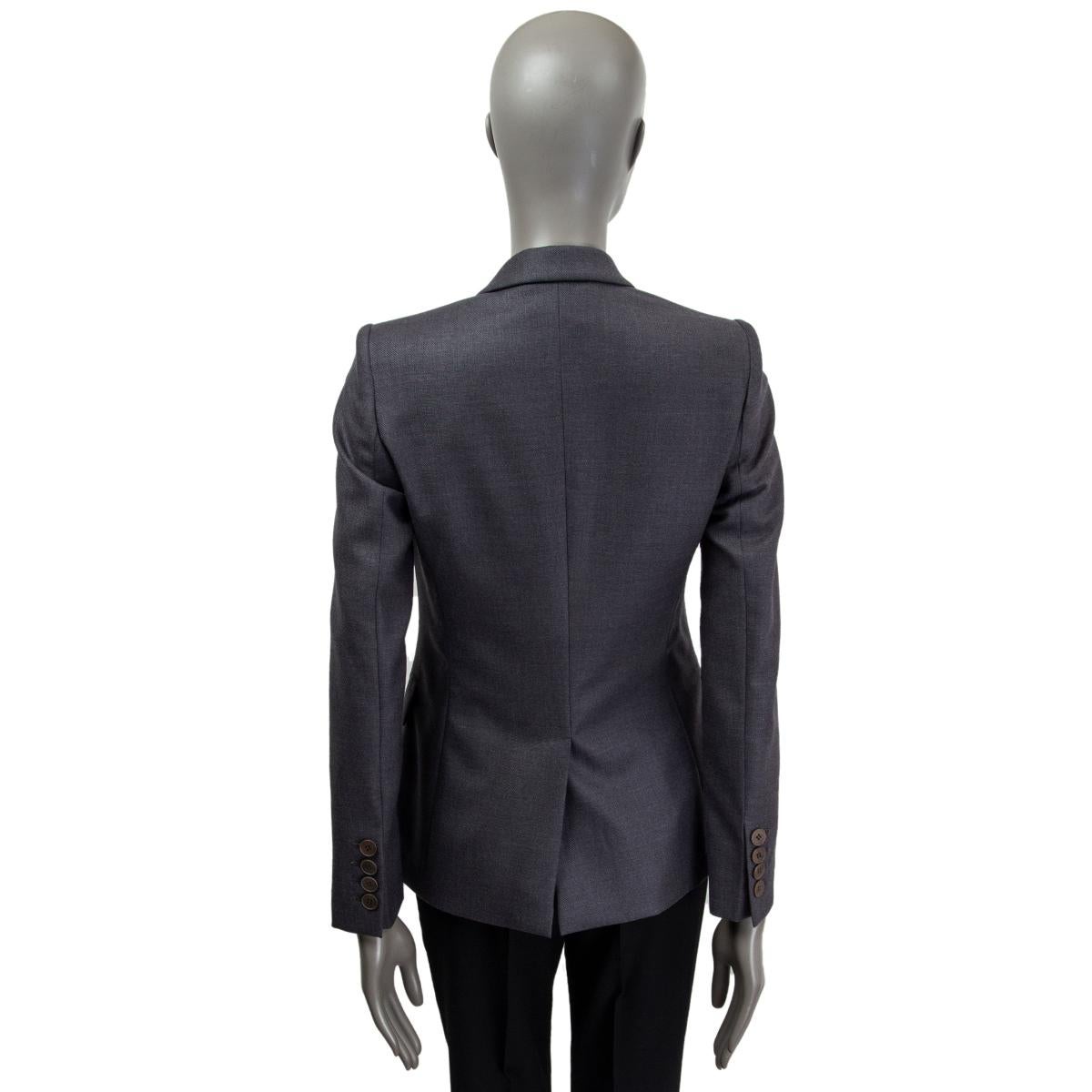 STELLA MCCARTNEY dunkelgraue SINGLE BUTTON CLASSIC Blazerjacke aus Wolle 38 XS im Zustand „Hervorragend“ im Angebot in Zürich, CH