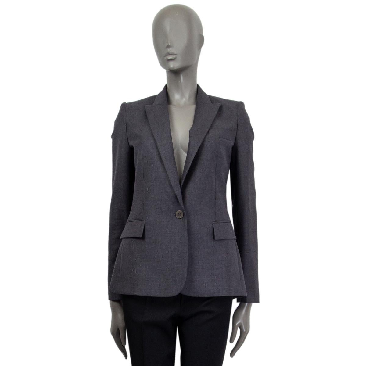 Women's STELLA MCCARTNEY dark grey wool SINGLE BUTTON CLASSIC Blazer Jacket 38 XS For Sale