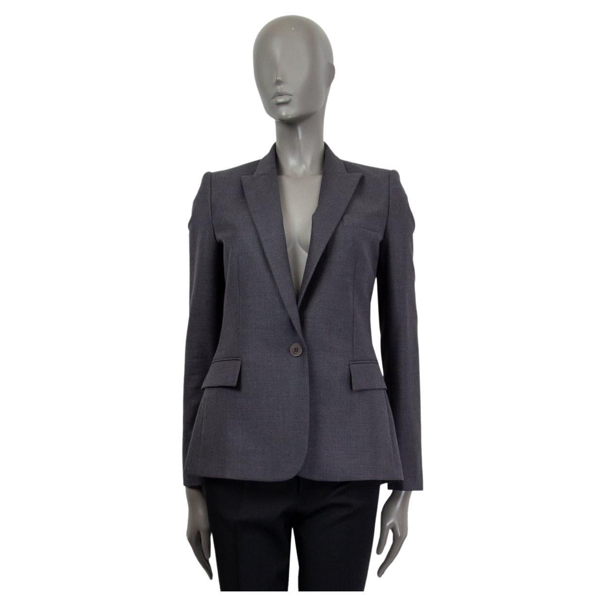 STELLA MCCARTNEY dark grey wool SINGLE BUTTON CLASSIC Blazer Jacket 38 XS For Sale
