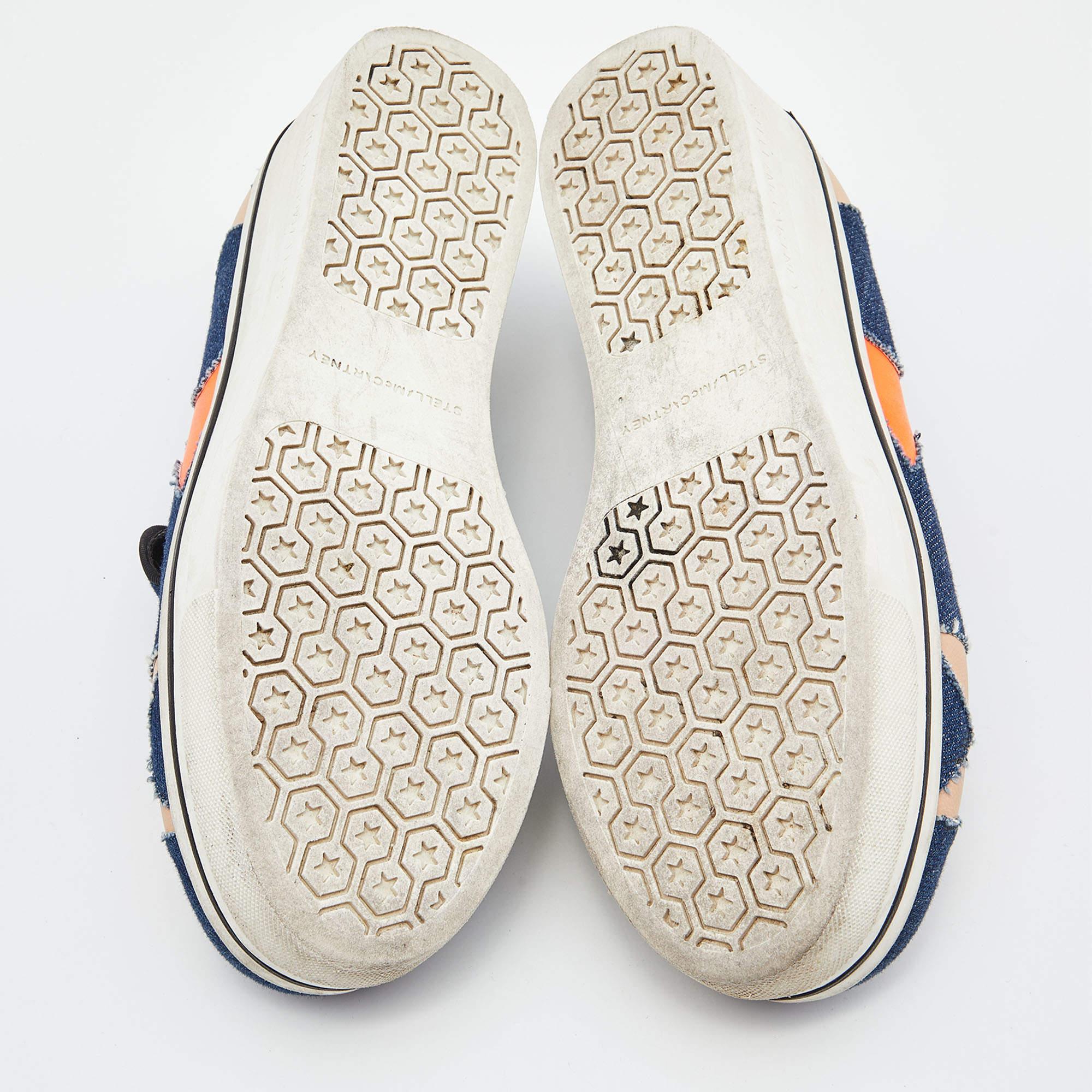 Stella McCartney Denim y Piel Binx Star Plataforma Zapatillas Slip On Talla 38 1