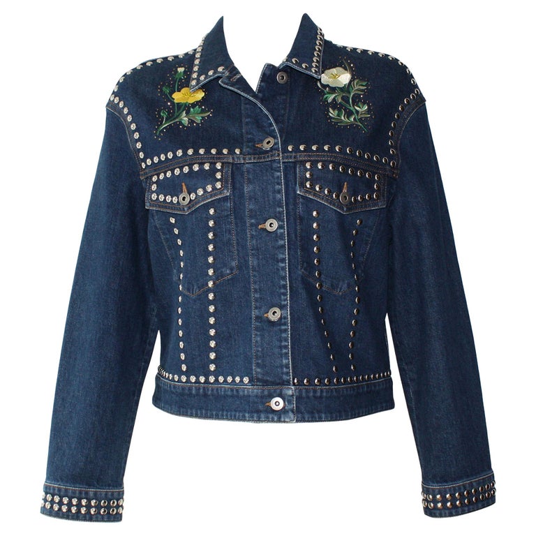 Stella McCartney Denim Multi-Colored and Floral Embroidered Jacket For ...
