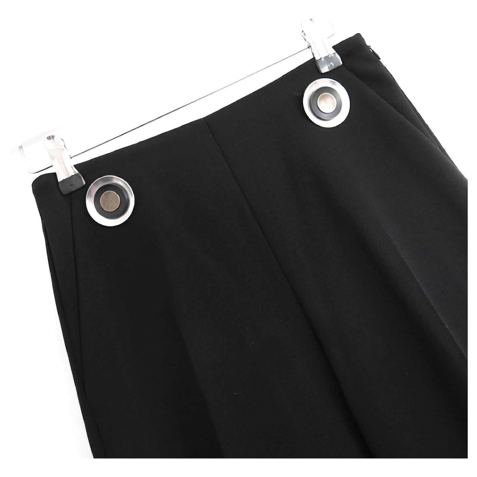 Noir Stella McCartney Pantalon large à bordures en forme de disque Pantalon en vente