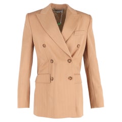 Giacca a doppio petto con tasche di Stella McCartney in lana beige