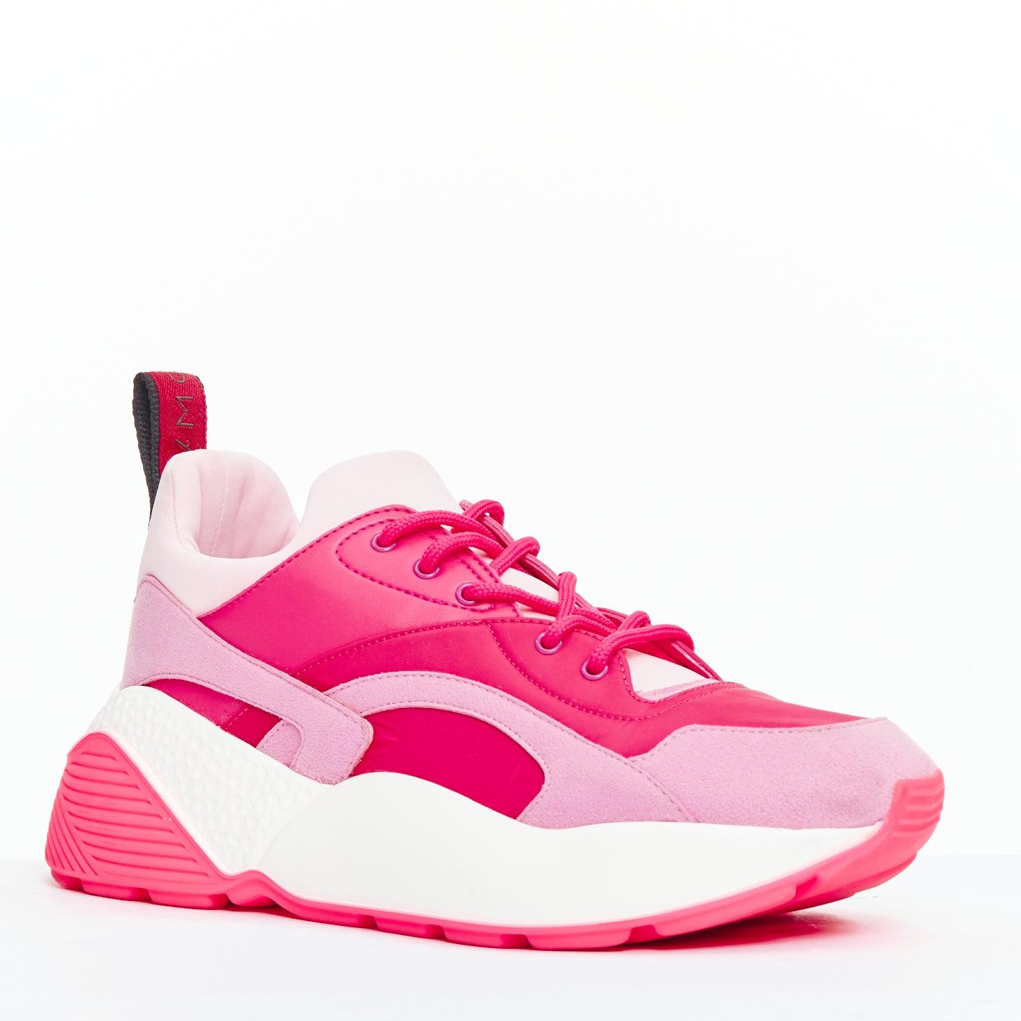 STELLA MCCARTNEY Eclypse pink fabric patchwork dad sneakers EU38
Reference: WYHI/A00004
Brand: Stella McCartney
Designer: Stella McCartney
Model: Eclypse
Material: Fabric
Color: Pink, White
Pattern: Solid
Closure: Lace Up
Lining: Pink Fabric
Extra