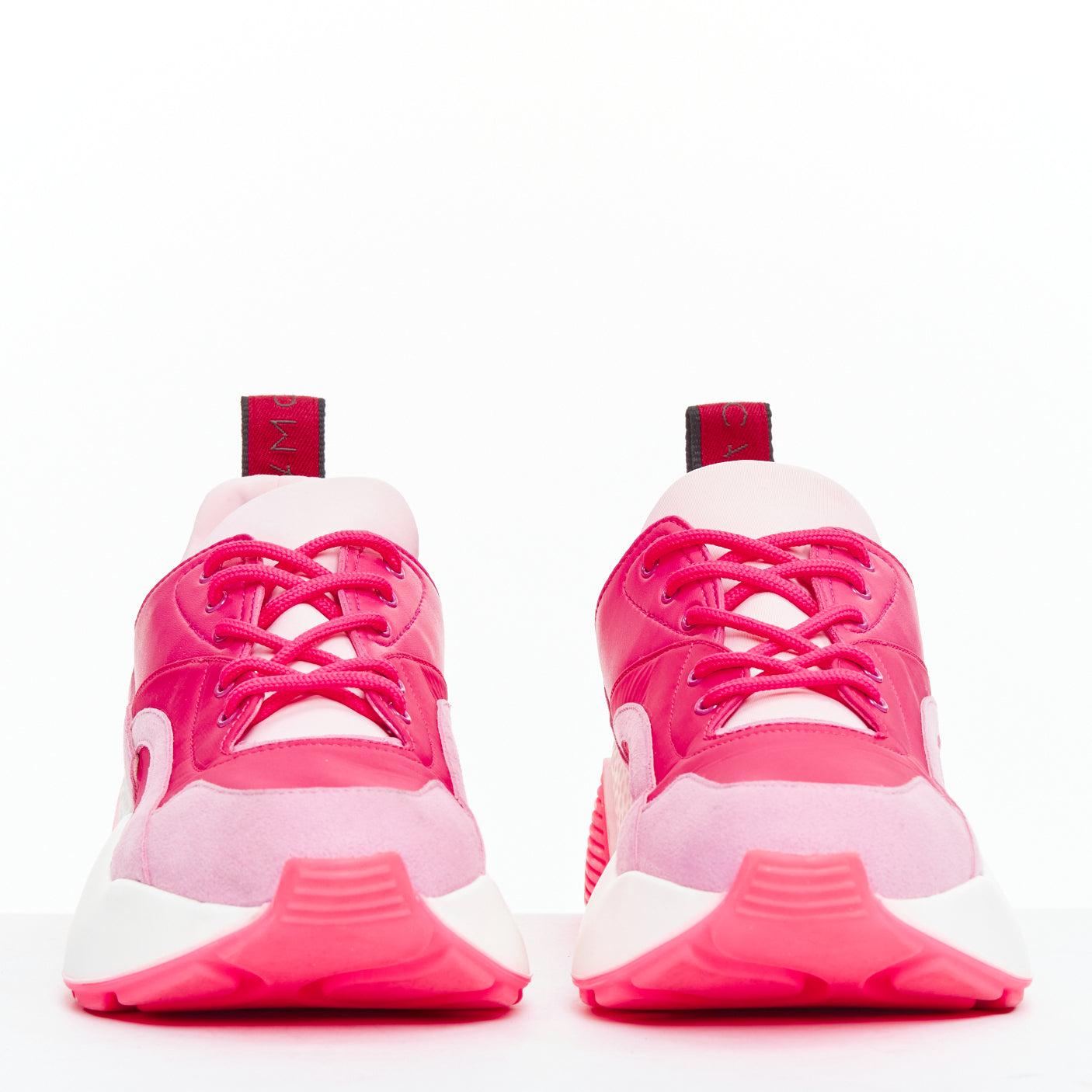 Pink STELLA MCCARTNEY Eclypse pink fabric patchwork dad sneakers EU38 For Sale