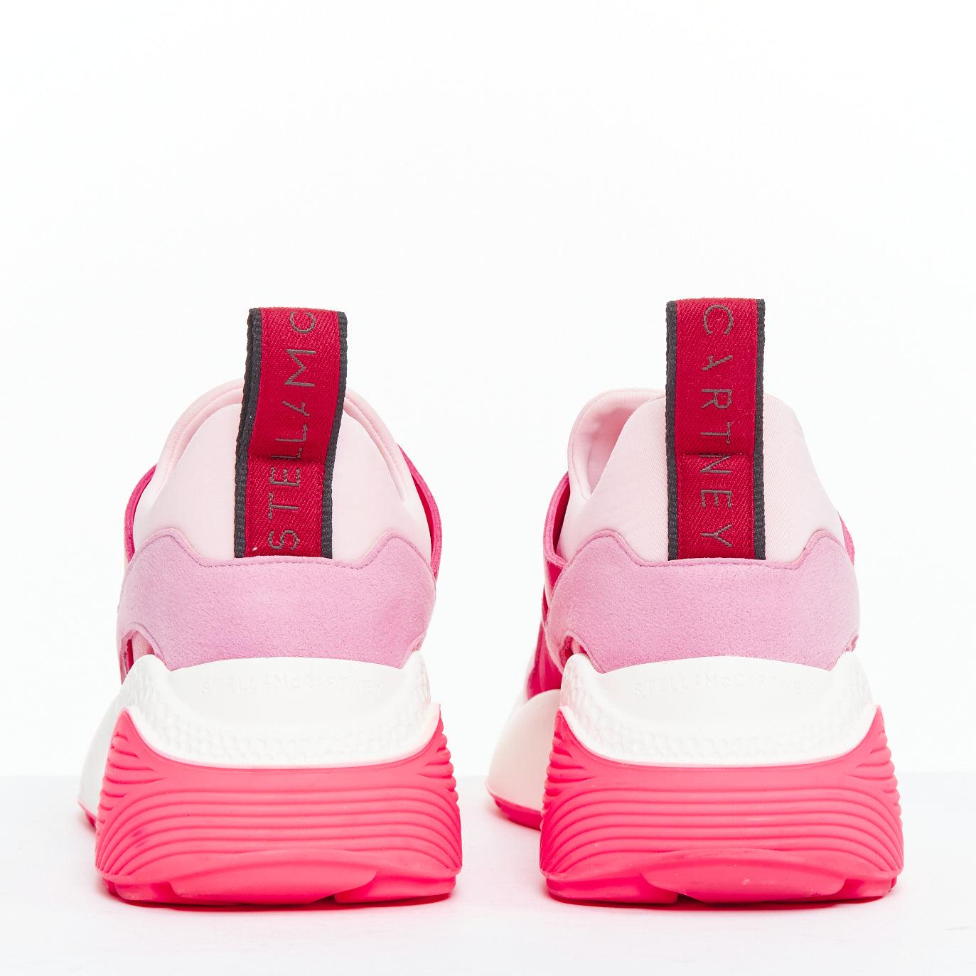 Women's STELLA MCCARTNEY Eclypse pink fabric patchwork dad sneakers EU38 For Sale