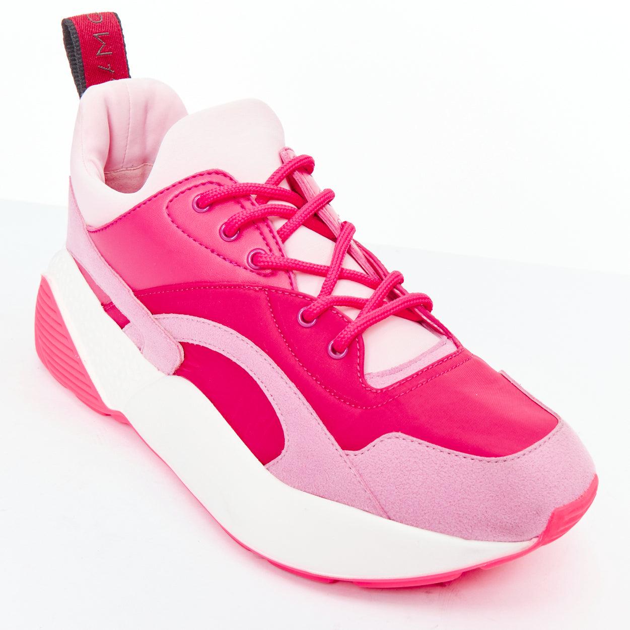 STELLA MCCARTNEY Eclypse pink fabric patchwork dad sneakers EU38 For Sale 3