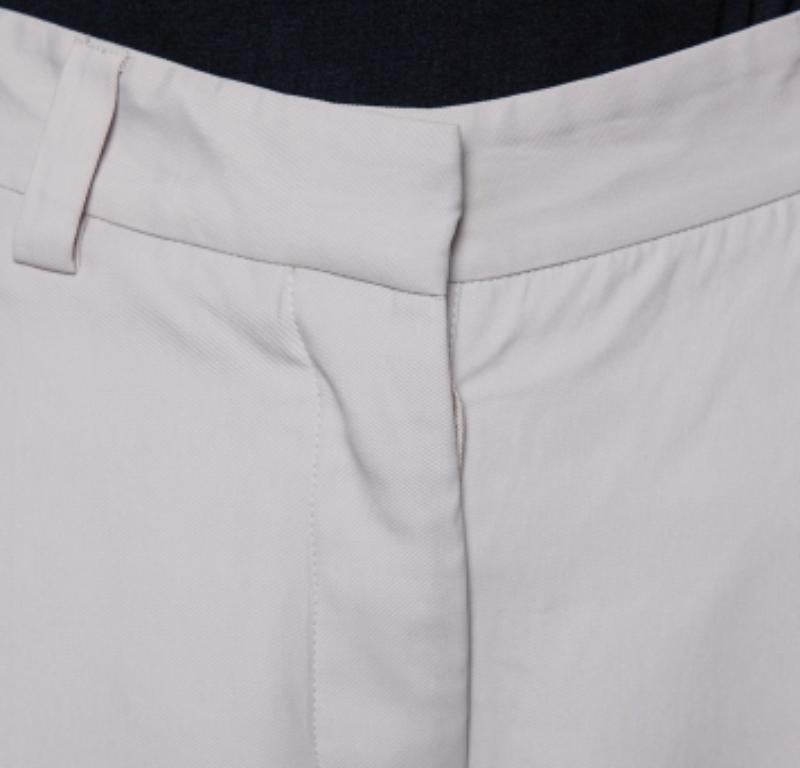 Stella McCartney Ecru Silk Blend Wide Leg Trousers M In Excellent Condition For Sale In Dubai, Al Qouz 2