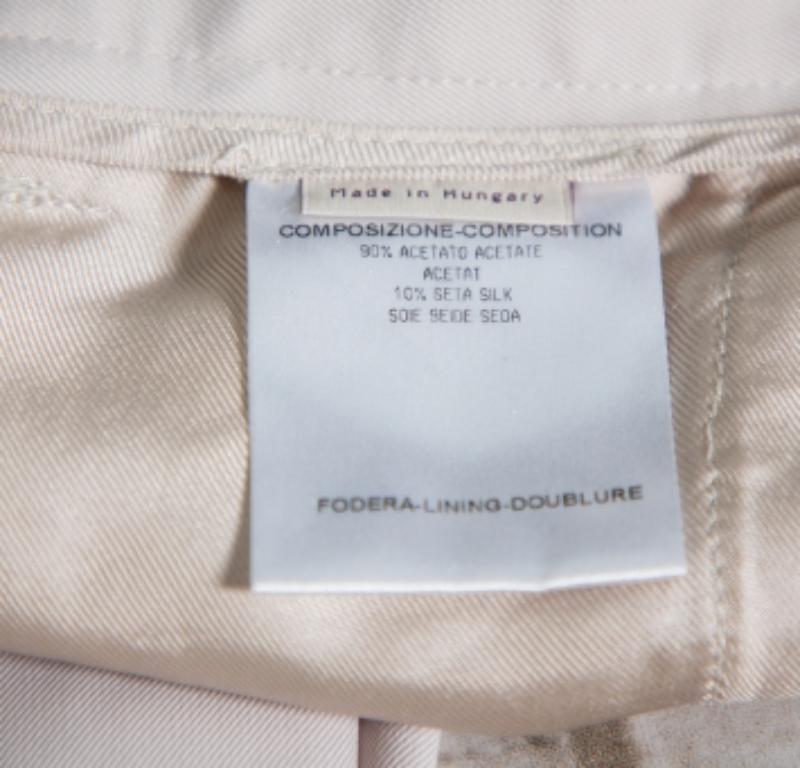 Women's Stella McCartney Ecru Silk Blend Wide Leg Trousers M For Sale