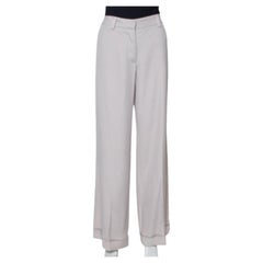 Stella McCartney Ecru Silk Blend Wide Leg Trousers M