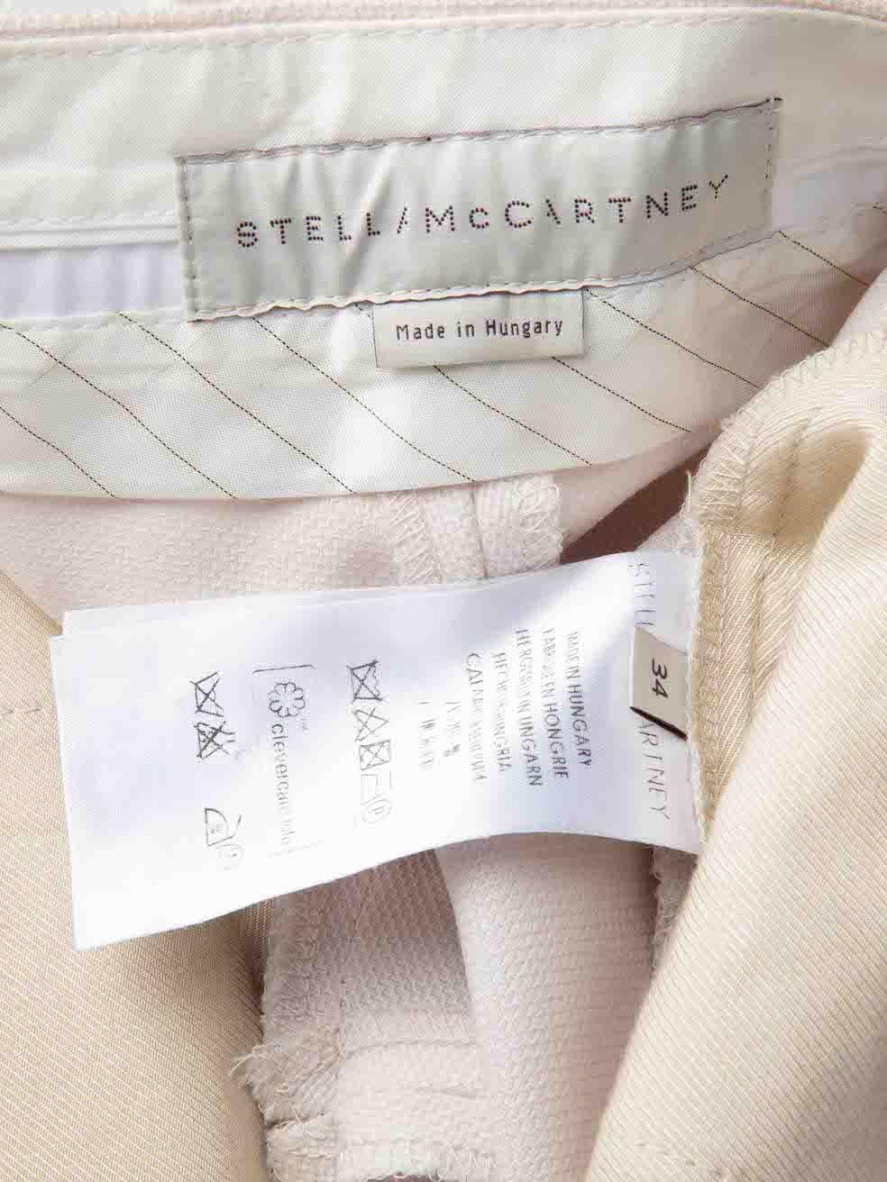 Stella McCartney Ecru Slim Fit Trousers Size XXS For Sale 3