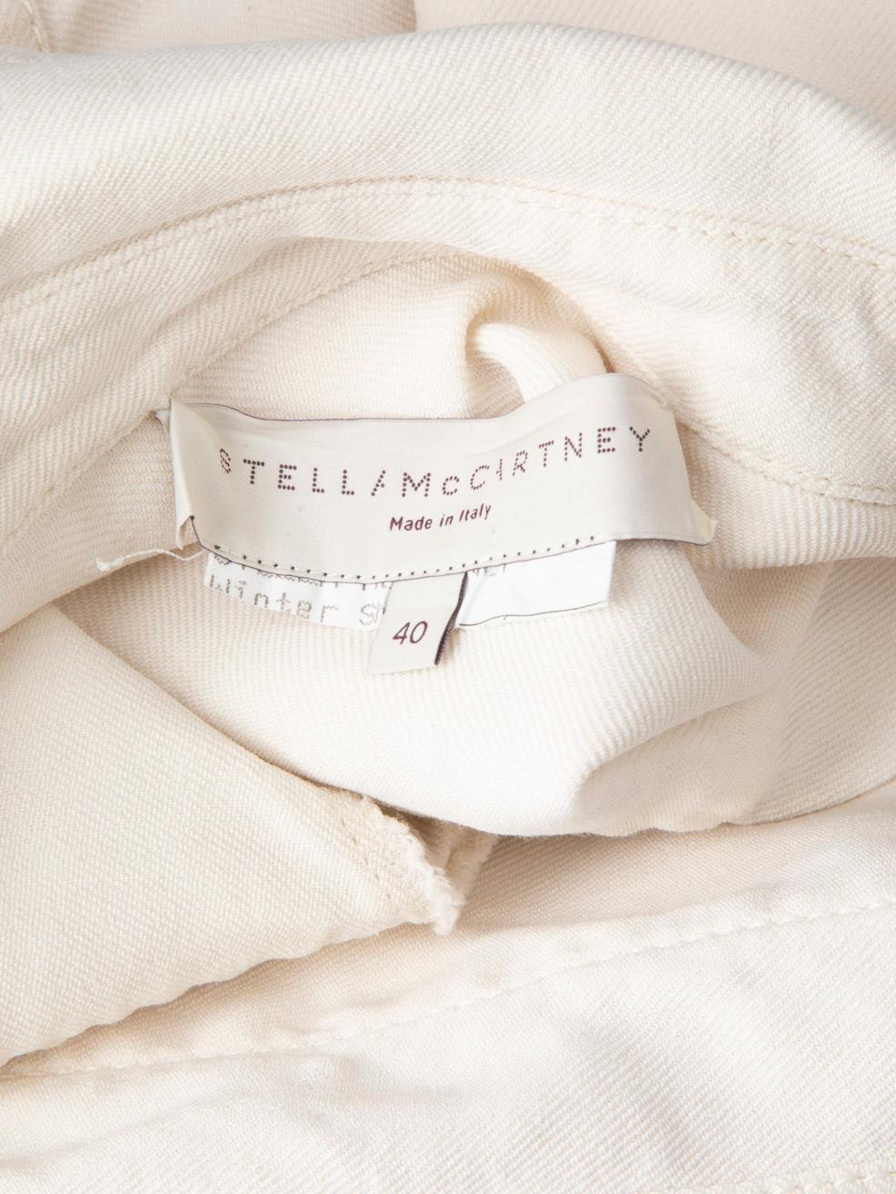 Stella McCartney Ecru Snap Button Long Jacket Size S For Sale 2