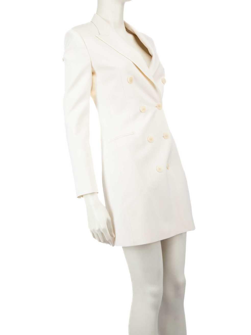 CONDITION is Never worn, with tags. No visible wear to the blazer is evident on this new Stella McCartney designer resale item.
 
 
 
 Details
 
 
 Ecru
 
 Wool
 
 Blazer
 
 Mid length
 
 Double breasted
 
 Button up fastening
 
 Shoulder pads
 
