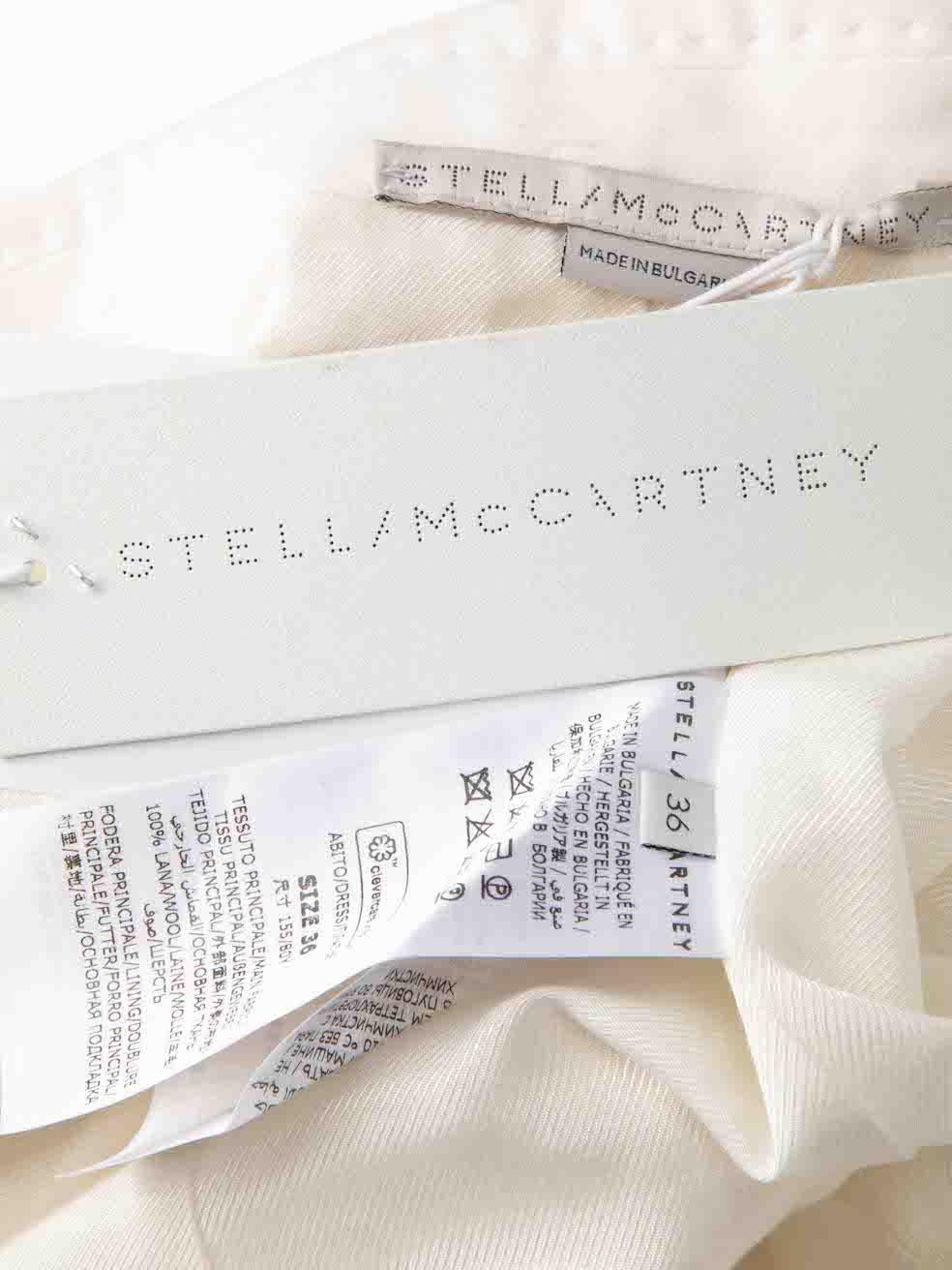 Stella McCartney Ecrufarbener Blazer aus Wolle in mittlerer Länge Größe XXS Damen im Angebot