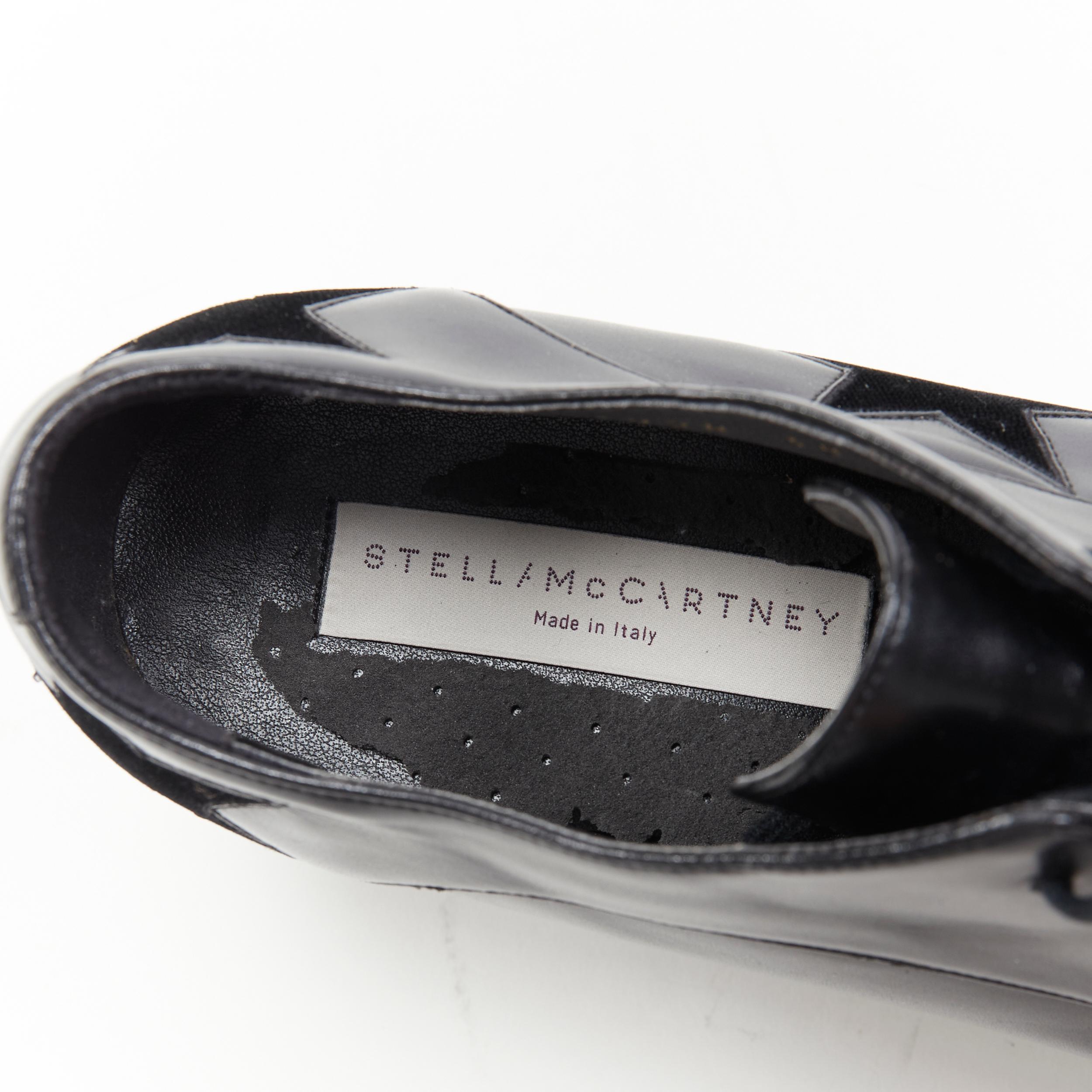 Stella McCartney Elyse in velluto nero con piattaforma in legno EU38 5