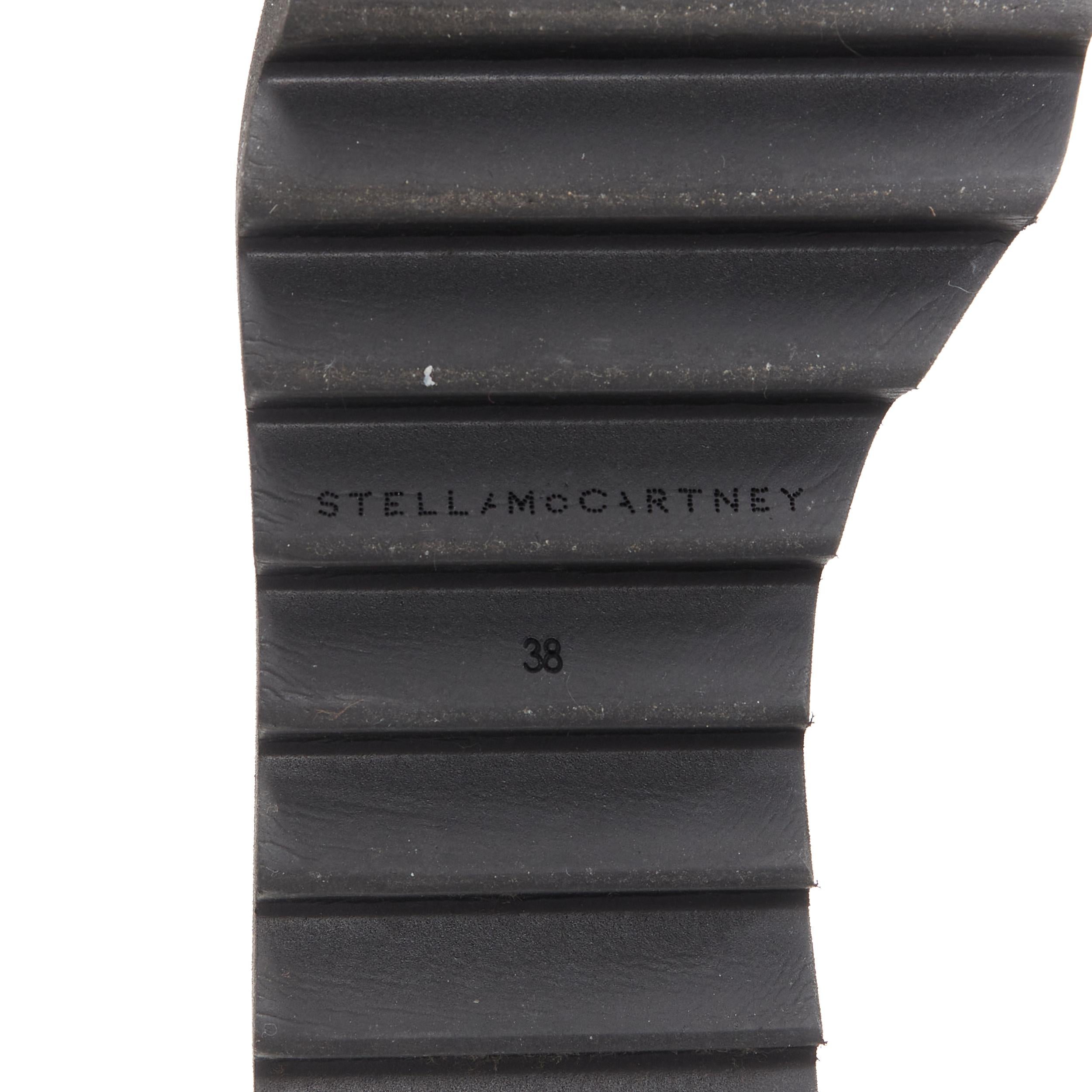Stella McCartney Elyse in velluto nero con piattaforma in legno EU38 6