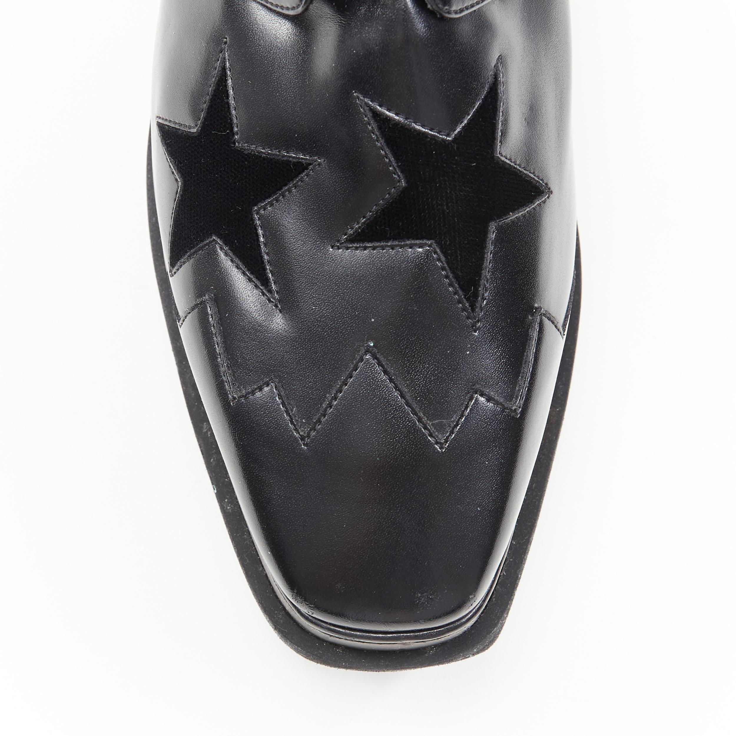 Stella McCartney Elyse in velluto nero con piattaforma in legno EU38 2