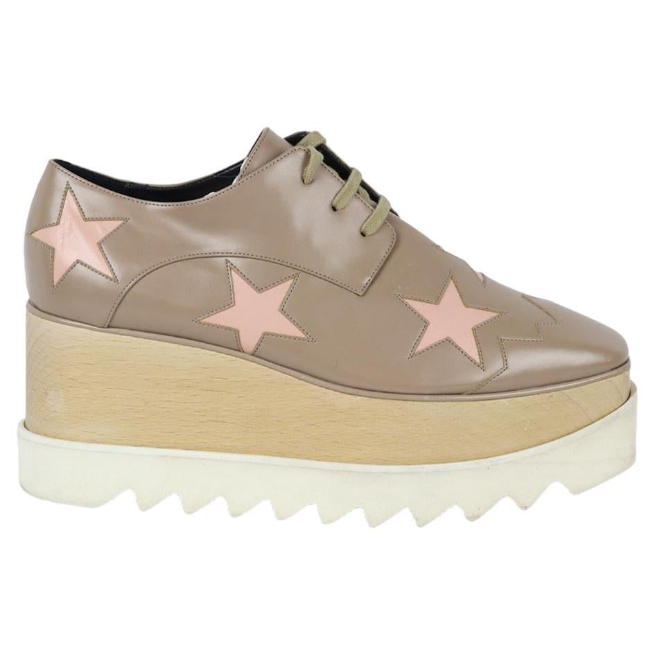 Stella Mccartney Elyse Faux Leather Platform Shoes Eu 38 Uk 5 Us 8