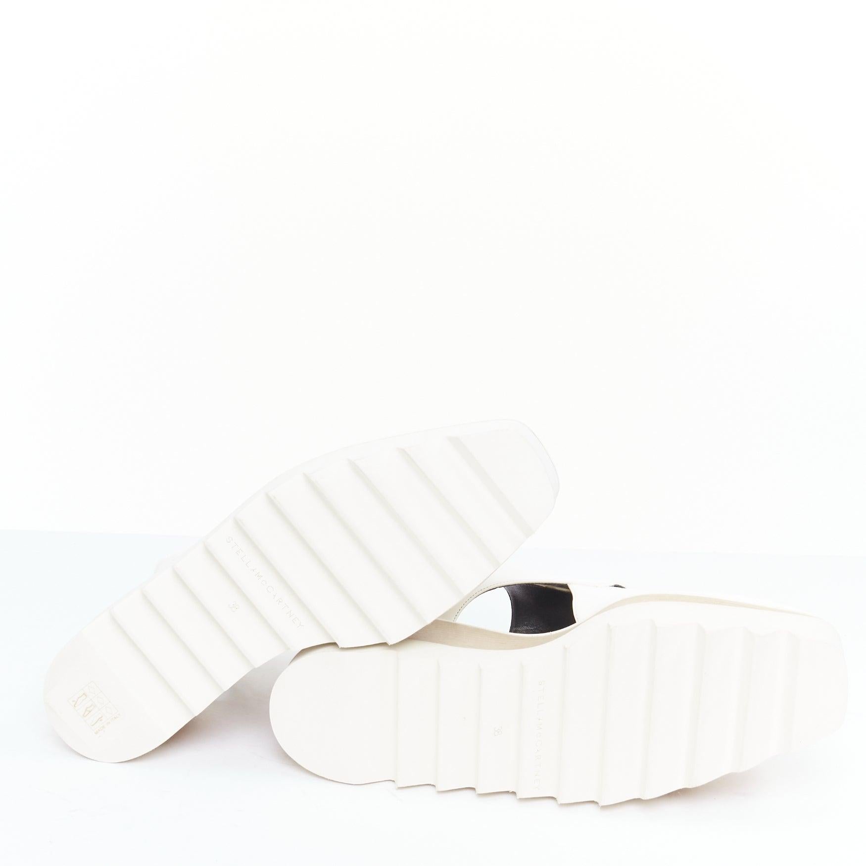 STELLA MCCARTNEY Elyse weißes veganes Leder zum Schnüren Plattform EU39 im Angebot 6