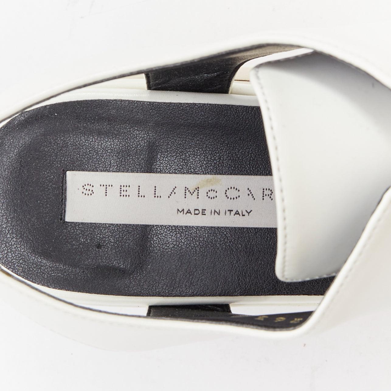 STELLA MCCARTNEY Elyse weißes veganes Leder zum Schnüren Plattform EU39 im Angebot 4