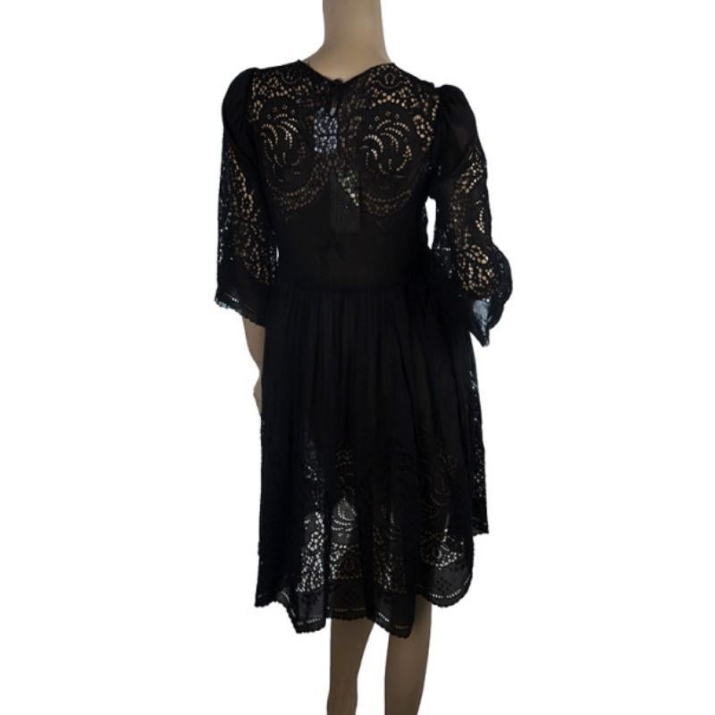 This flawlessly delicate dress by Stella McCartney is made from cotton and silk. It comes with lace detailing, an empire waistline and a scalloped hemline. Pair this see through dress with a tank and leggings or wear it over a colorful swim suit for