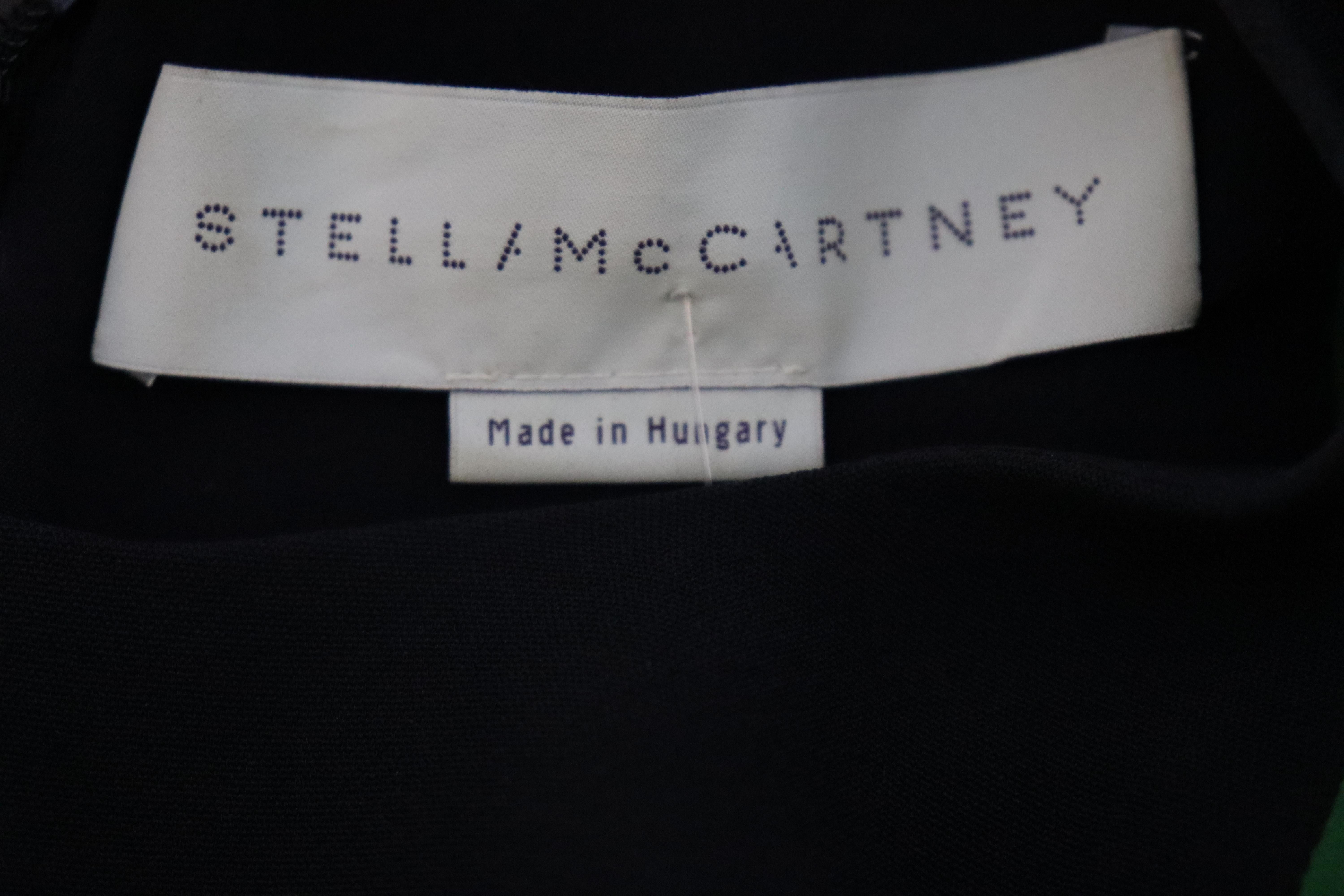 Women's Stella McCartney IT 40 Black Bodycon Dress with Green Detail For Sale