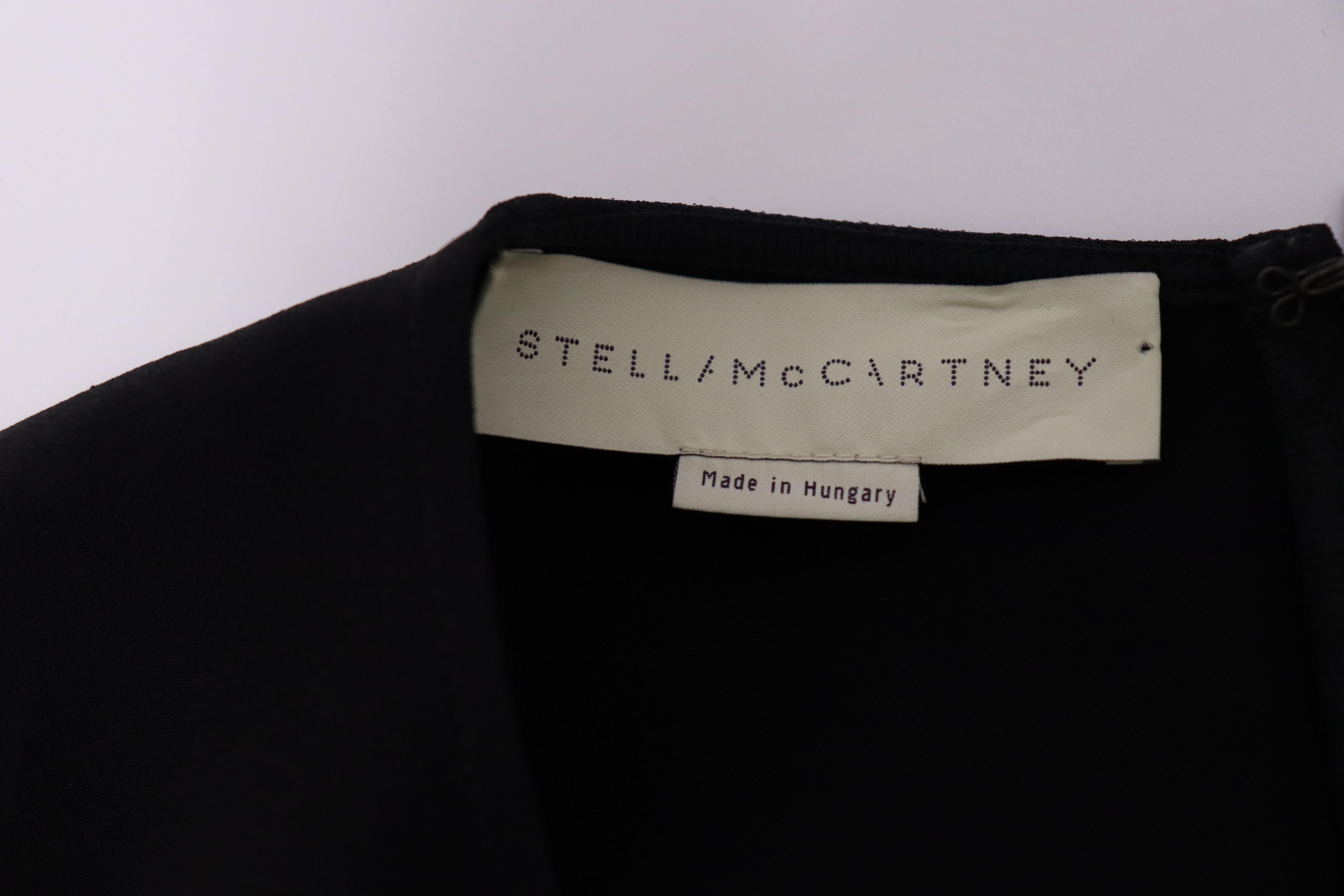 Women's Stella McCartney IT 42 Black Long Sleeve Peplum Pleated Top For Sale