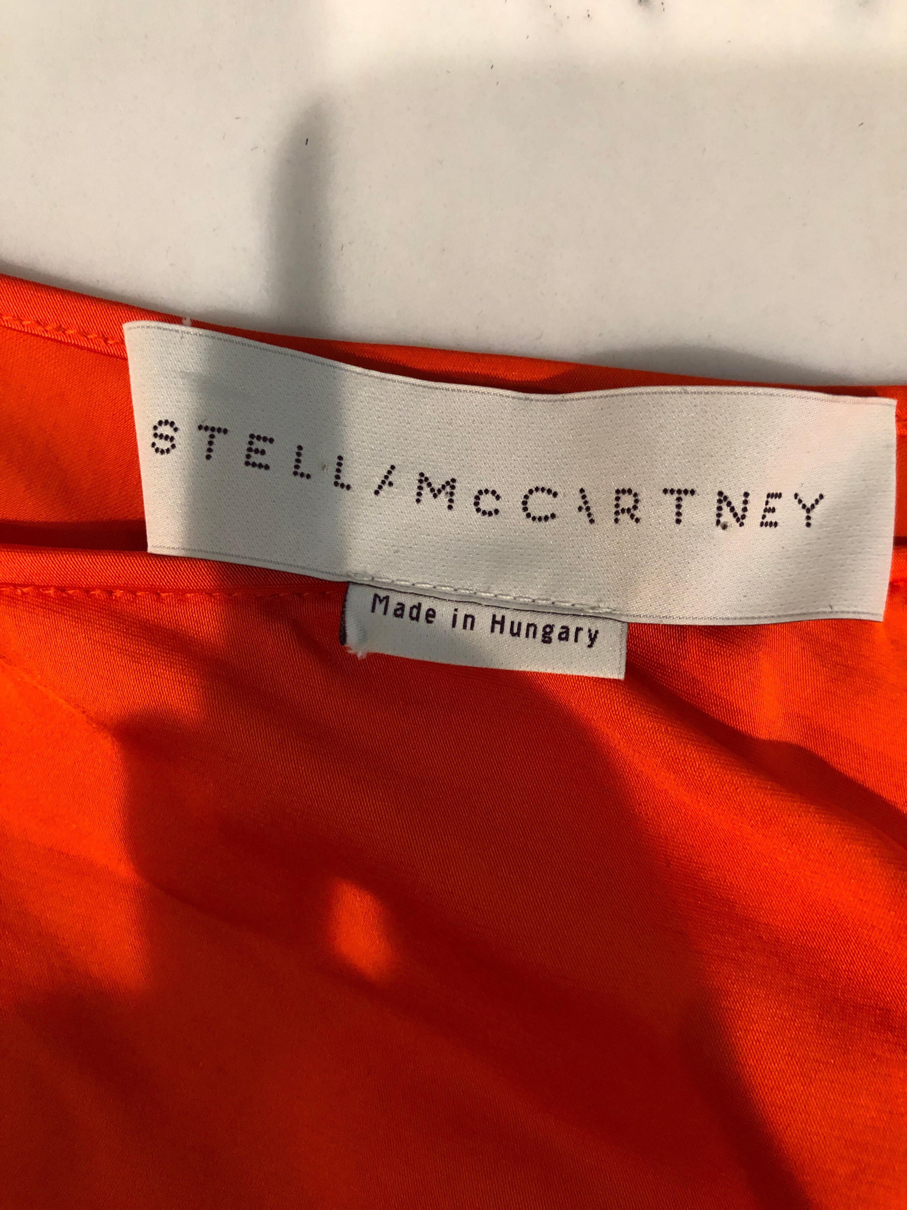 Stella McCartney F/W 2010 Bright Orange Sz 42 / 6-8 One Shoulder Mini Dress For Sale 10