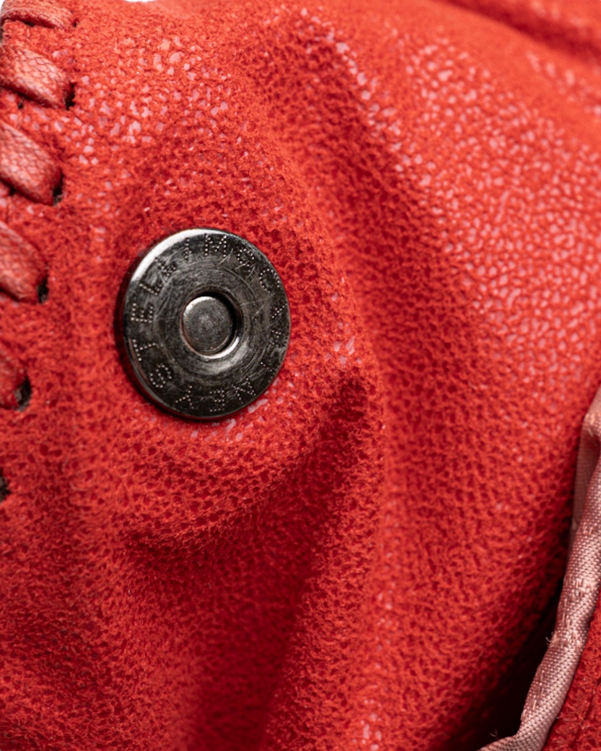 Women's Stella McCartney Falabella 3 Chain  in Tessuto Scamosciato Rosso