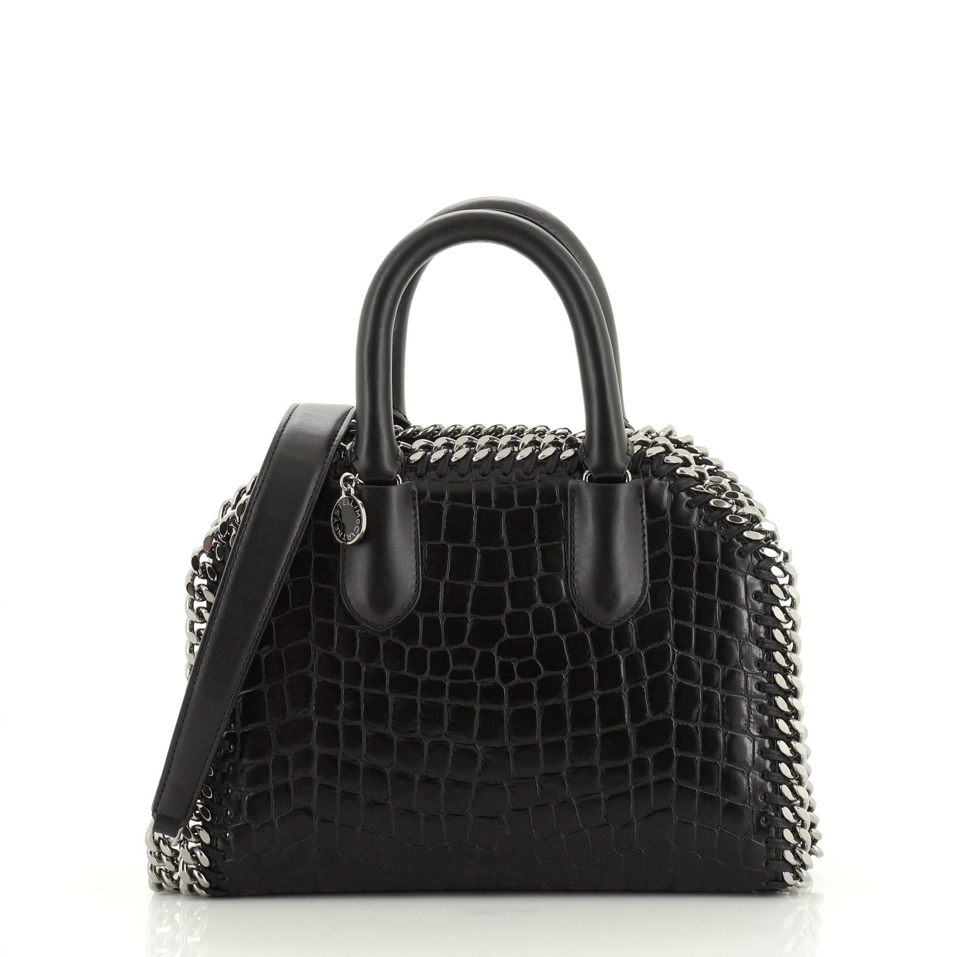 Stella McCartney Falabella Box Top Handle Bag Crocodile Embossed Faux  Leather at 1stDibs