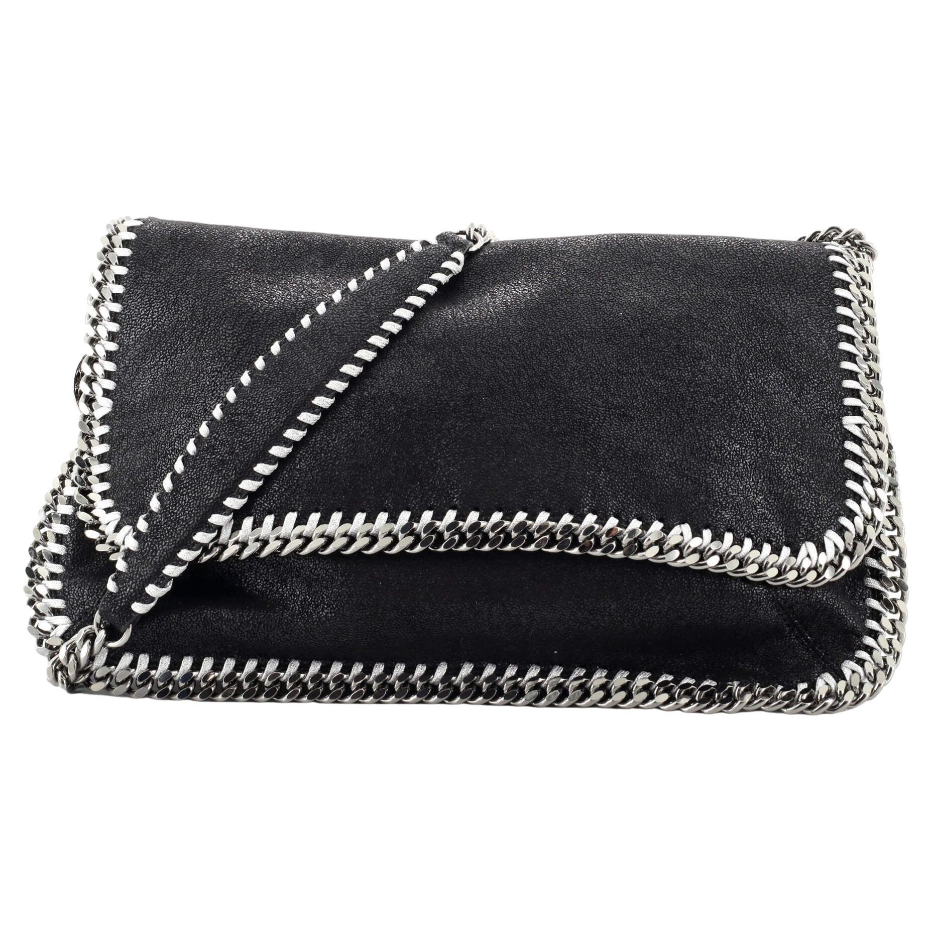 Stella McCartney Black Shaggy Deer Faux Leather Falabella Crossbody Bag
