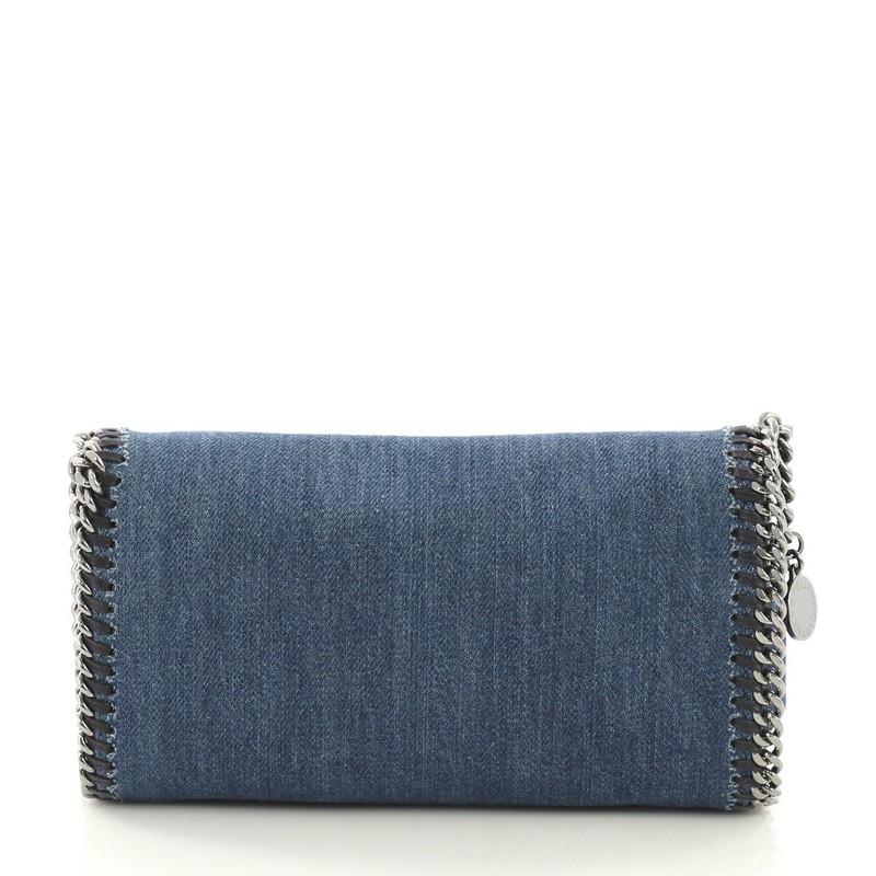 Stella McCartney Falabella Flap Crossbody Bag Embroidered Denim Mini In Excellent Condition In NY, NY