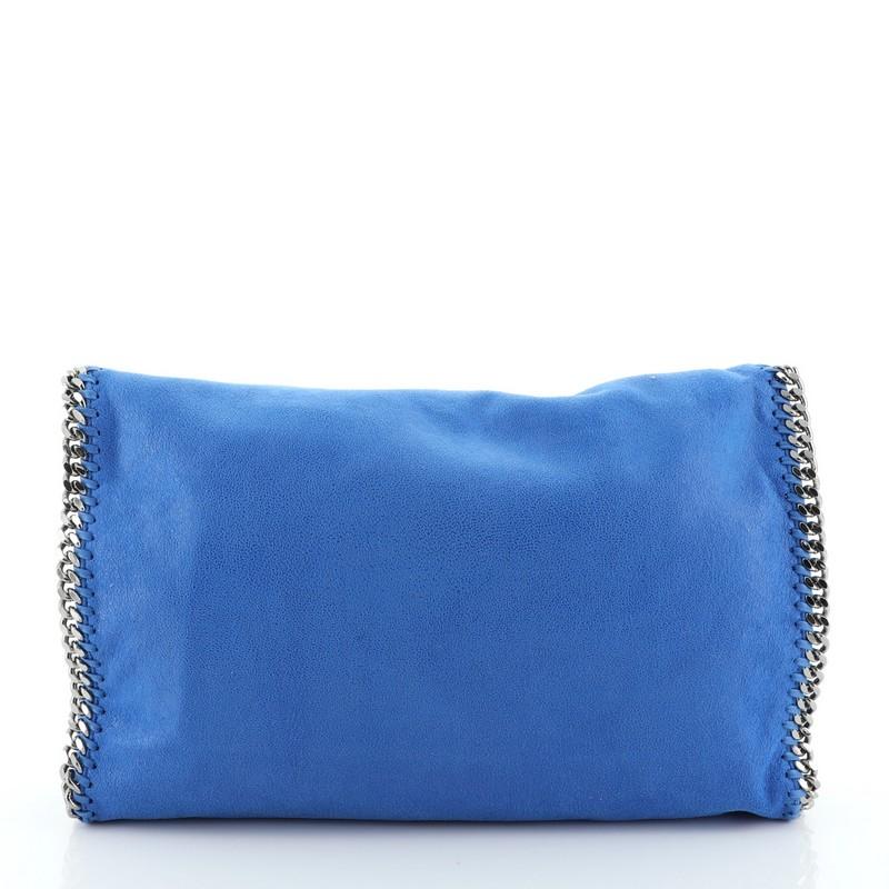 Blue Stella McCartney Falabella Fold Over Bag Shaggy Deer