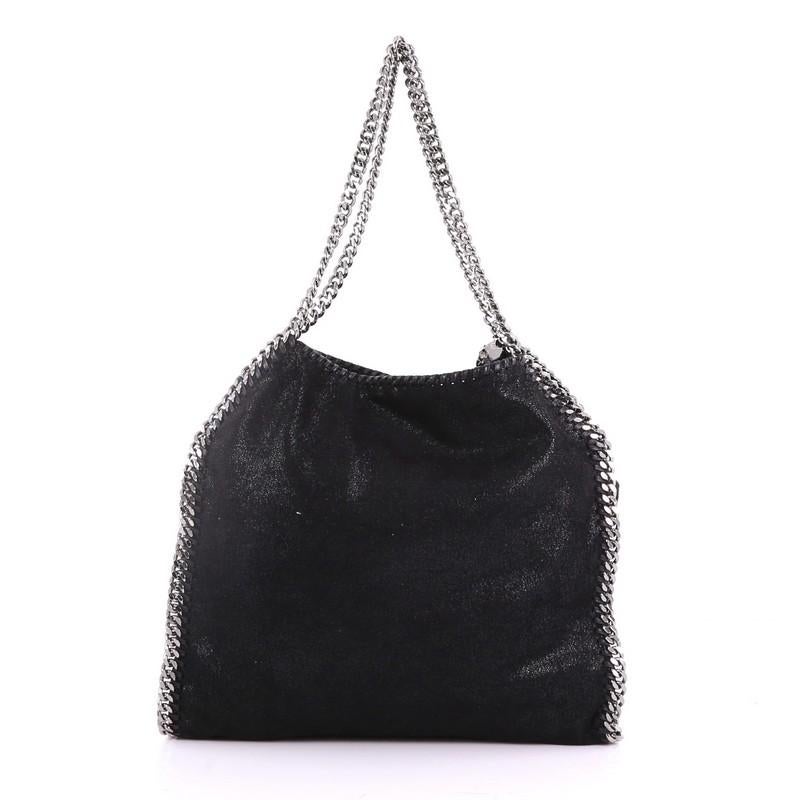 Stella McCartney Falabella Fold Over Bag Studded Shaggy Deer In Good Condition In NY, NY
