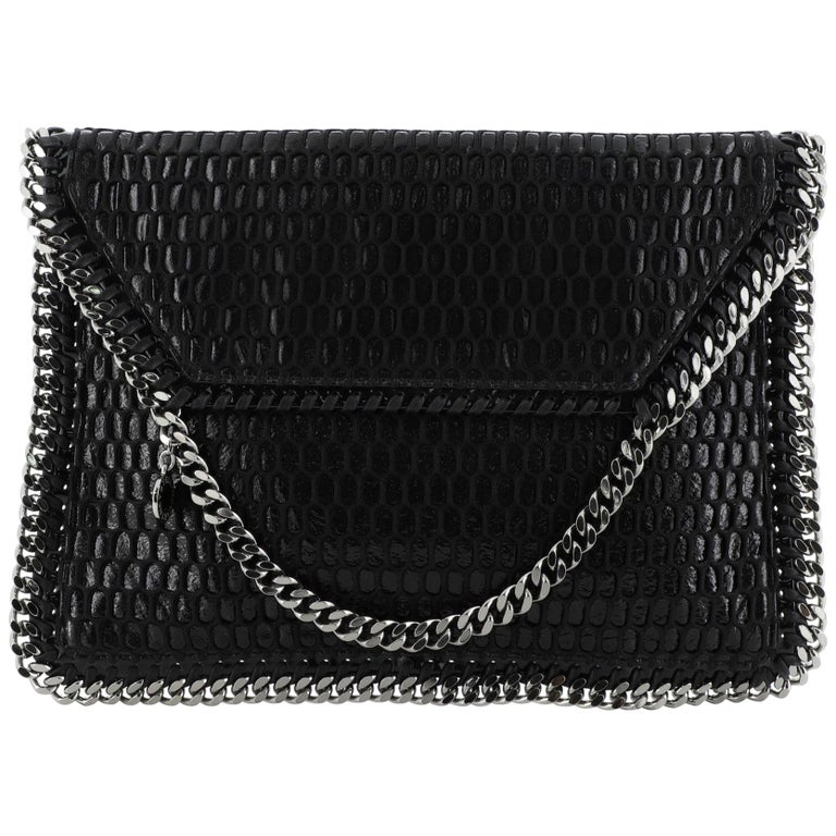 Stella McCartney Falabella Fold Over Clutch Mesh And Faux Patent For ...