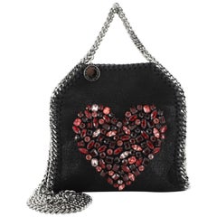 Stella McCartney Falabella Fold Over Crossbody Bag Crystal Embellished Shaggy