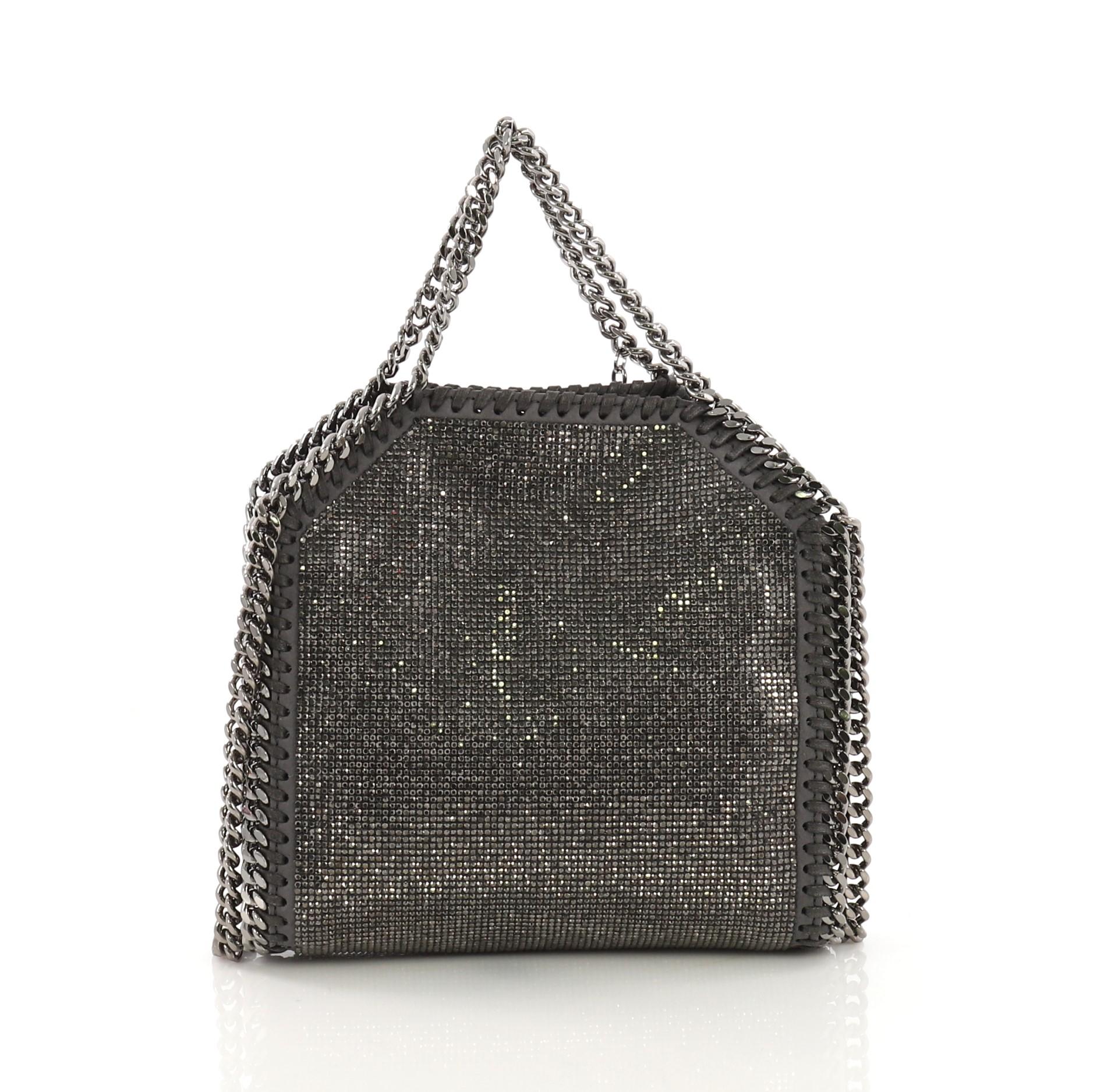 Stella McCartney Falabella Fold Over Crossbody Bag Crystal Tiny In Good Condition In NY, NY