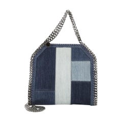 Stella McCartney Falabella Fold Over Crossbody Bag Denim Patchwork Mini