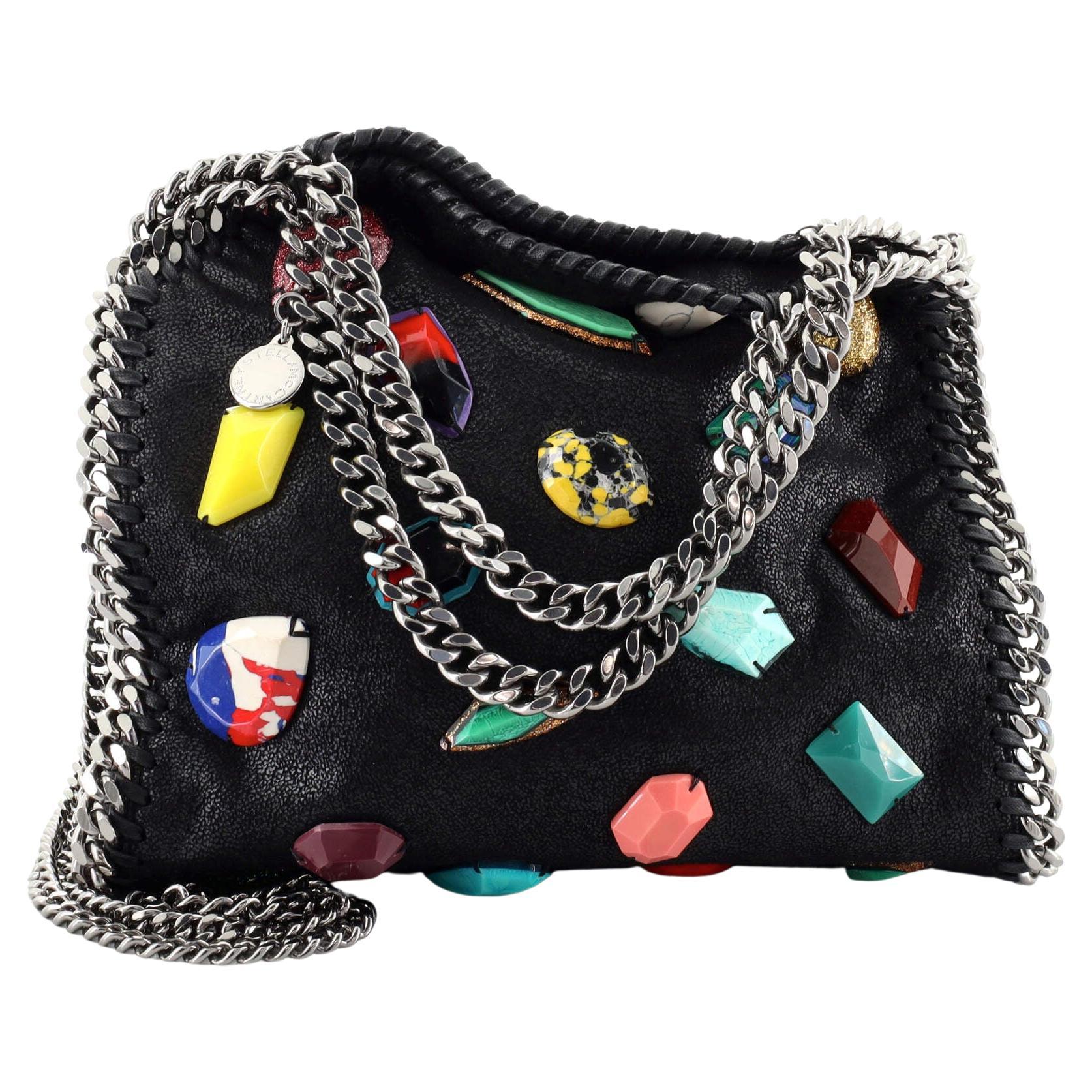 Stella McCartney Falabella Fringe Star Fold Over Crossbody Bag Shaggy