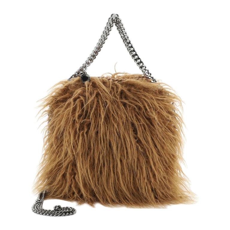 Stella McCartney Falabella Fold Over Crossbody Bag Faux Fur Mini