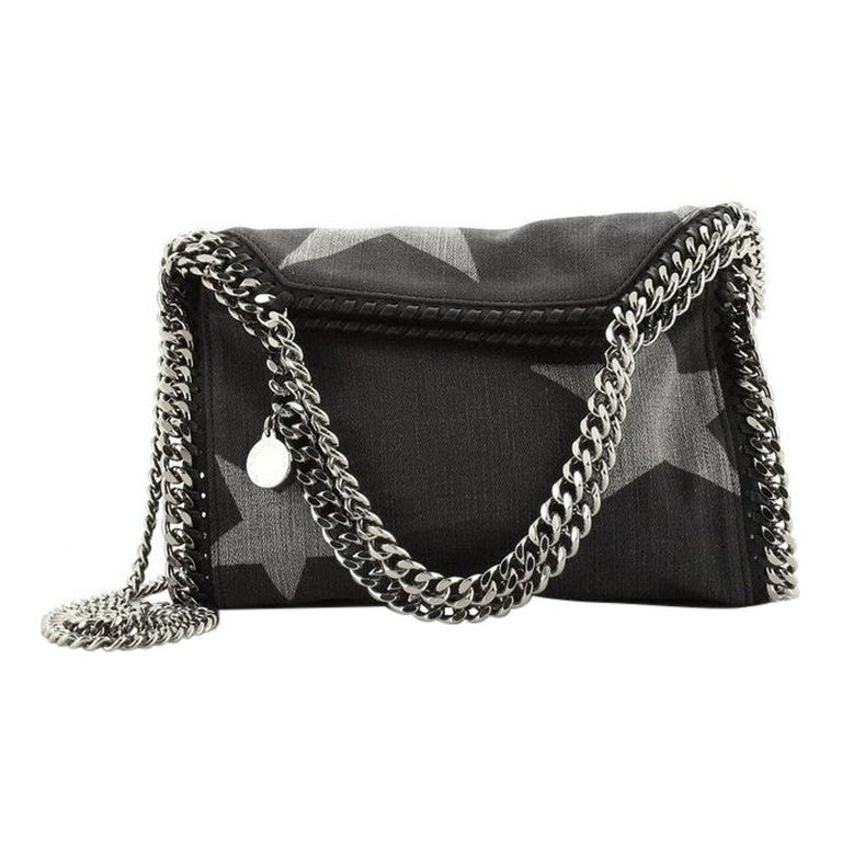 Stella McCartney Falabella Fold Over Crossbody Bag Printed Denim Mini at  1stDibs