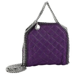 Stella McCartney Falabella Fold Over Crossbody Bag Quilted Shaggy Deer Tiny