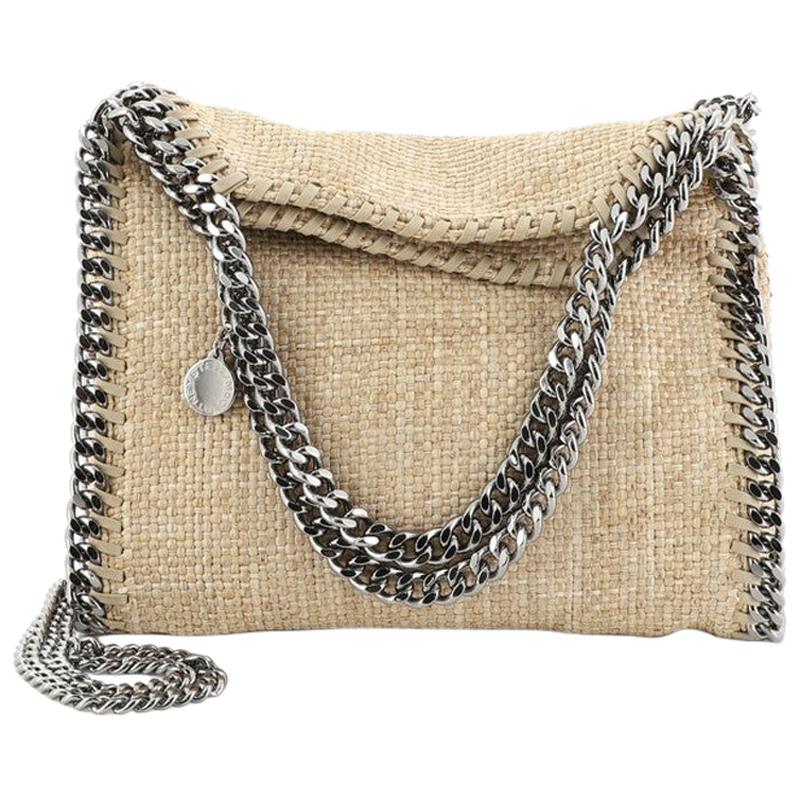 Stella McCartney Falabella Fold Over Crossbody Bag Raffia Mini