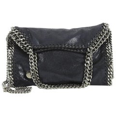Stella McCartney Falabella Fold Over Crossbody Bag Studded Shaggy Deer Mini