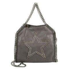 Stella McCartney Falabella Fold Over Crossbody Bag Studded Shaggy Deer Mini