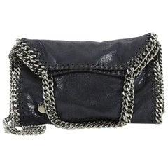 Stella McCartney Falabella Fold Over Crossbody Bag Studded Shaggy Deer Mini