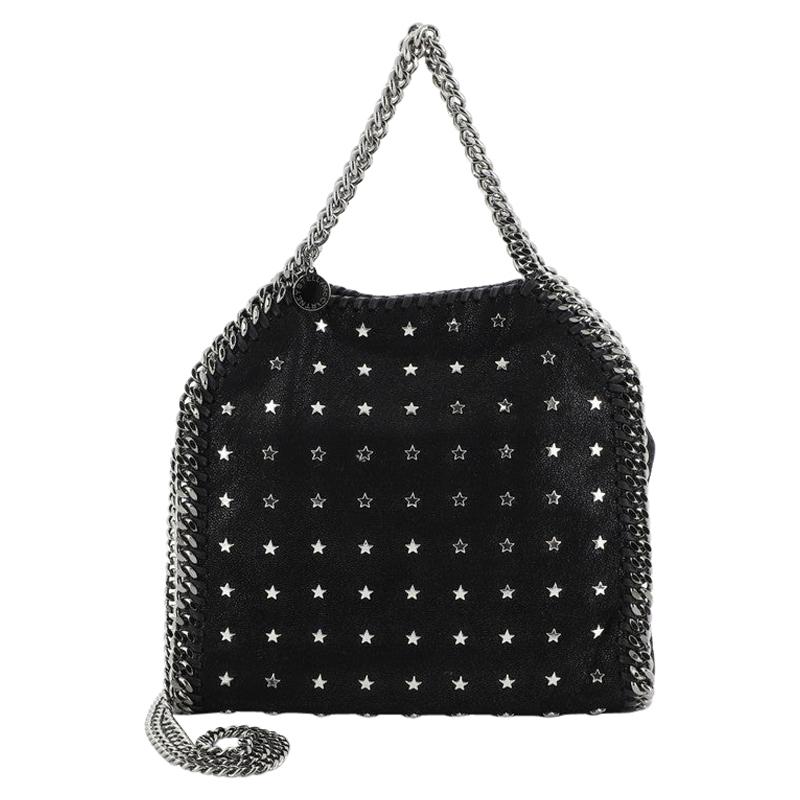 Stella McCartney Falabella Fold Over Crossbody Bag Studded Shaggy Deer Mini