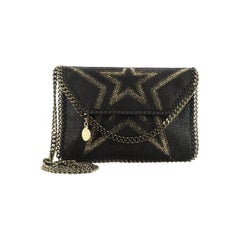 Stella McCartney Falabella Fold Over Flap Crossbody Bag Embellished Shaggy Deer 