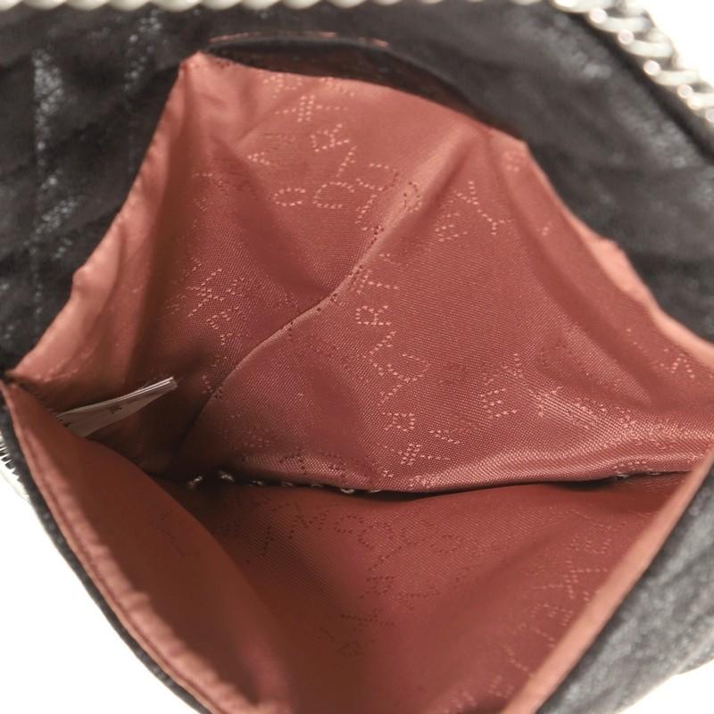 Black Stella McCartney Falabella Fold Over Flap Crossbody Bag Quilted Shaggy Deer Mini