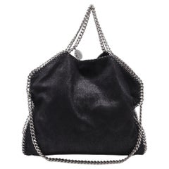 Stella Mccartney Falabella Fold-Over Tote Bag in Black Shaggy Deer